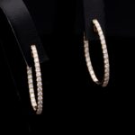 Ovale Creole in Gelbgold mit Brillanten
