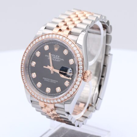 Rolex Datejust 36 in Stahl/Everose mit original brillant lünette und zifferblatt