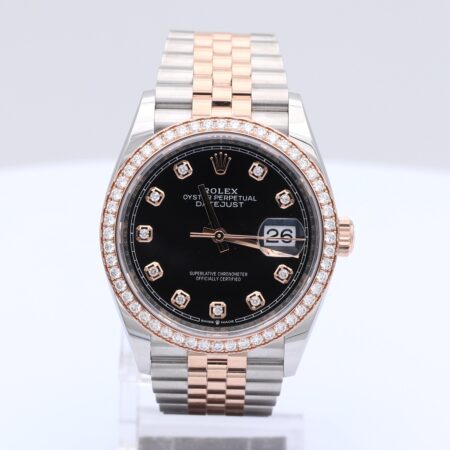 Rolex Datejust 36 in Stahl/Everose mit original brillant lünette und zifferblatt