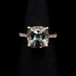 Pierro Milano Ring Green Amethyst Diamonds Rose Gold