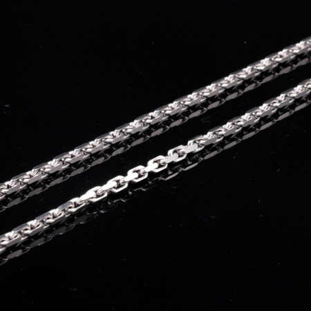 Anchor chain diamond-cut in white gold 3mm