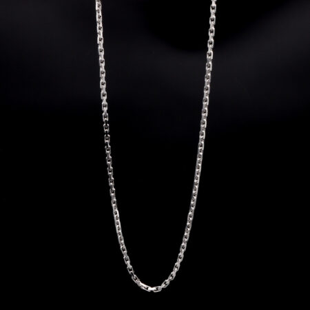 Anchor chain diamond-cut in white gold 3mm