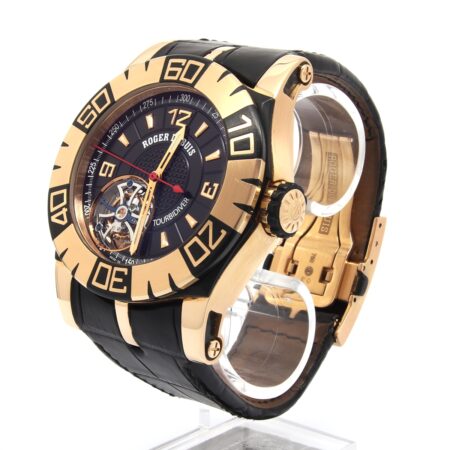 Roger Dubuis Tourbidiver in rose gold on leather strap