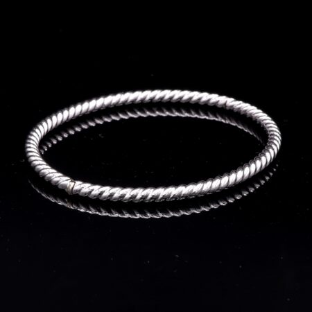 Kordula White Cord Bangle in White Gold