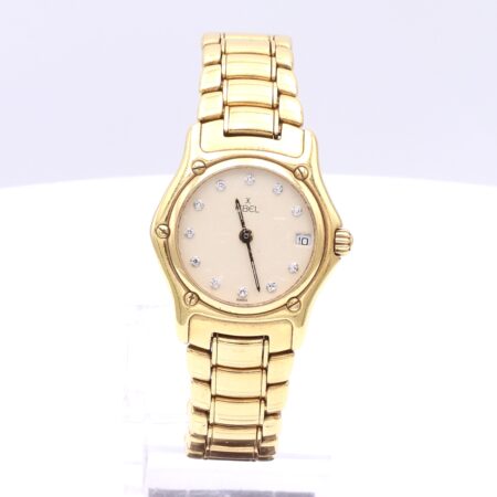 Ebel Lady Classic Wave in yellow gold with brilliant dial.